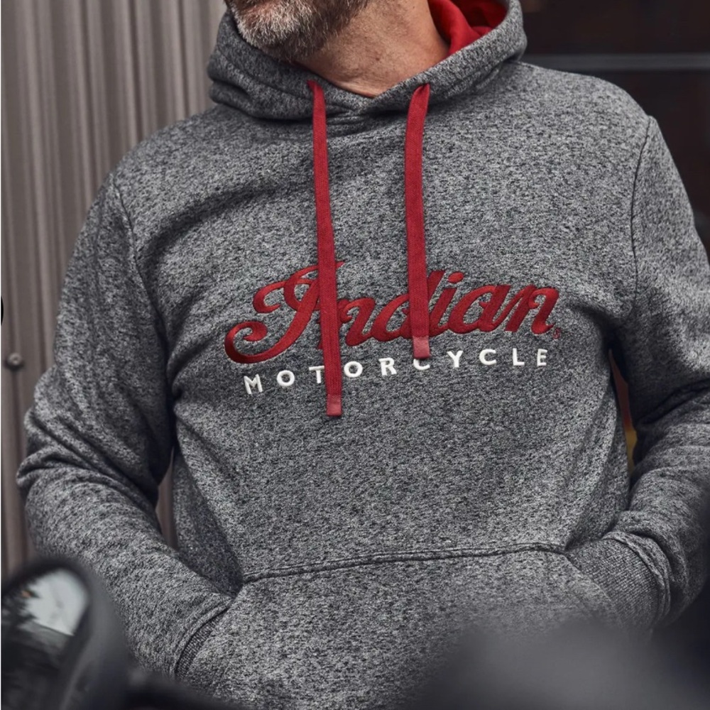Indian Motorcycle- Gray and Red Men's Hoodie